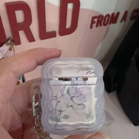 Clear Floral Earbud Case - Picture 2 of 2